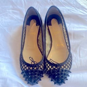 Christian Louboutin black patent ballet flats size 37
